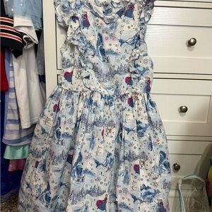 Disney x Janie and Jack Blue and White Kids Frozen Elsa Dress